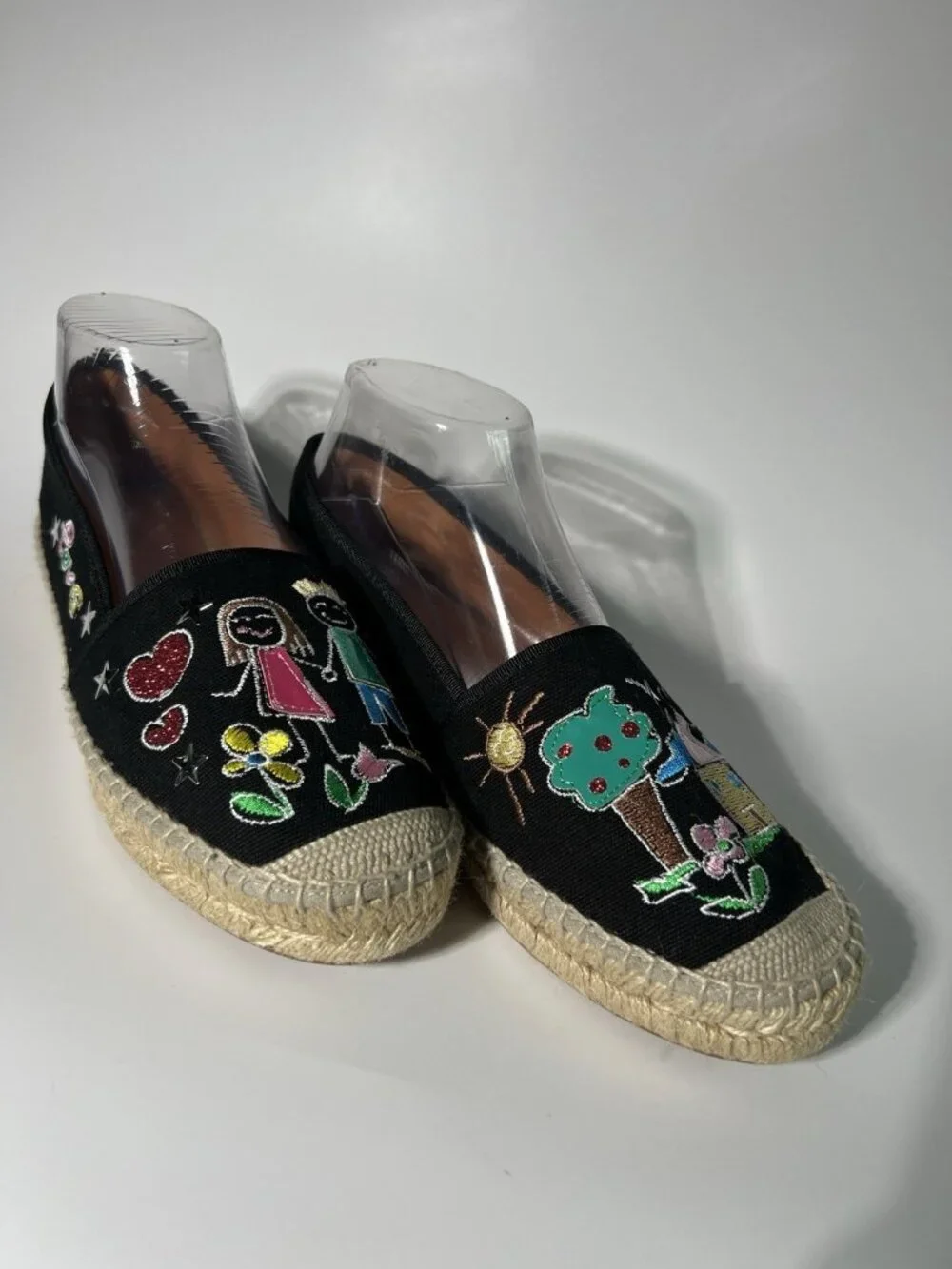 Lazio Embroidered Espadrille Flats Canvas Women’s US 8.5 EU 39